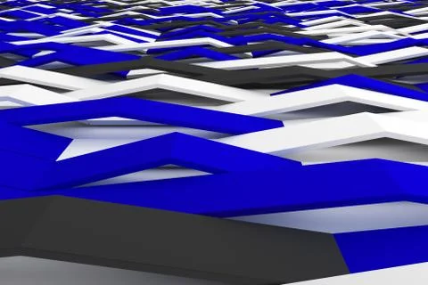 Abstract 3D rendering of matte plastic waves Stock Illustration