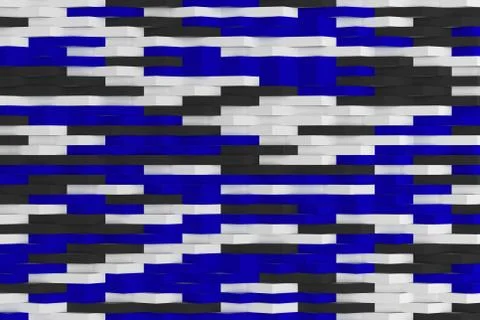 Abstract 3D rendering of matte plastic waves Stock Illustration