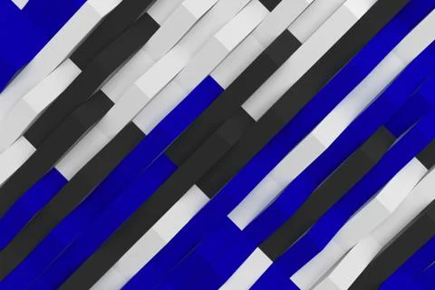 Abstract 3D rendering of matte plastic waves Stock Illustration