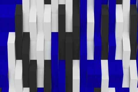 Abstract 3D rendering of matte plastic waves Stock Illustration