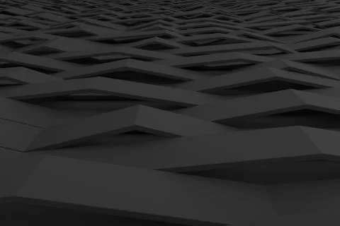Abstract 3D rendering of matte plastic waves Stock Illustration