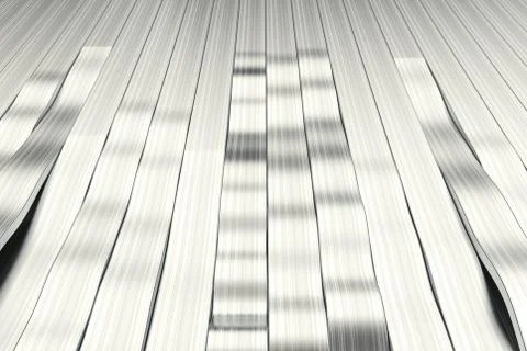 Abstract 3D rendering of metal sine waves Stock Illustration