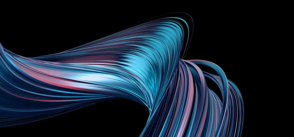 Abstract 3D Rendering of a Modern Shape Stock Illustration