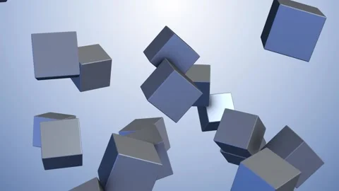 Abstract 3d rendering of moving geometric shapes in the form of cubes. Vidéo 120075235