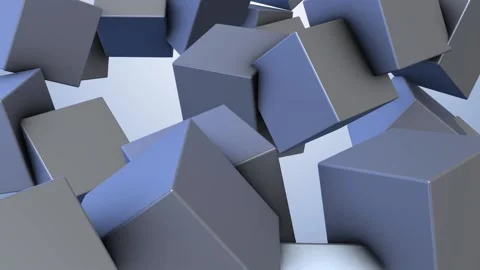 Abstract 3d rendering of moving geometric shapes in the form of cubes. Video stock 120535583