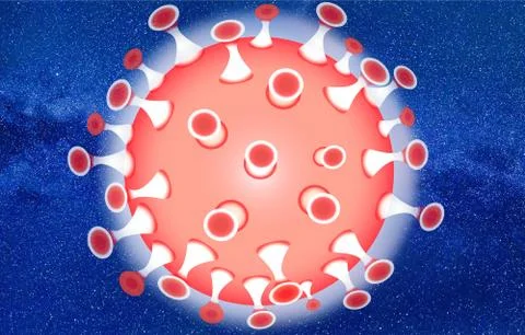 Abstract 3d rendering multicolored graphic illustration of covid 19 Stock Illustration