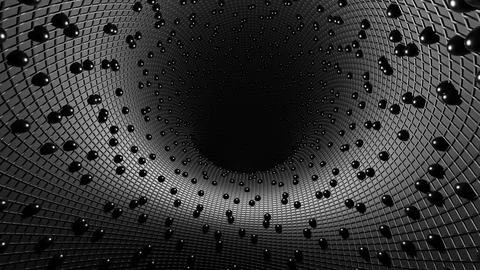 Abstract 3D rendering of the mysterious black Taurus Tunnel. Stock Illustration