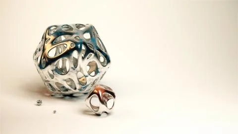 Abstract 3D rendering with organic shaped forms Stock Illustration