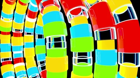 Abstract 3d rendering with pipes, animated background. Stock Footage 123477825
