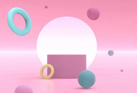 Abstract 3d rendering of podium for cosmetics, perfume, products presentation Stock Illustration