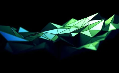 Abstract 3D Rendering of Polygonal Background. Illustrazione stock