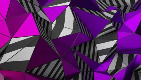 Abstract 3D Rendering of Polygonal Background. Illustrazione stock