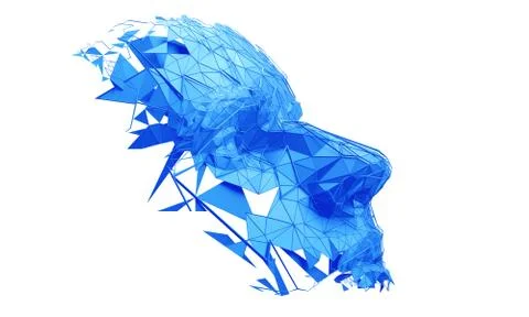 Abstract 3D Rendering of Polygonal Human Face Stock Illustration
