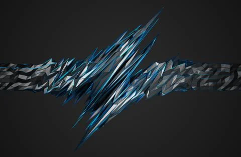 Abstract 3D Rendering of Polygonal Shape. Illustrazione stock