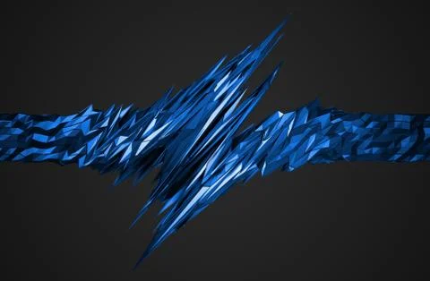 Abstract 3D Rendering of Polygonal Shape. Stock-Illustration