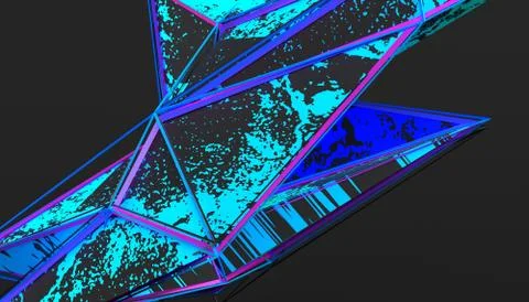 Abstract 3D Rendering of Polygonal Shape Illustrazione stock