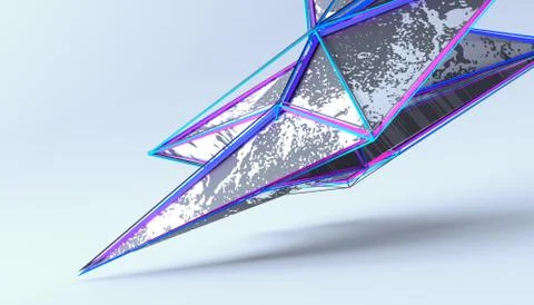 Abstract 3D Rendering of Polygonal Shape Stock Illustration