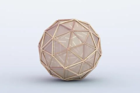 Abstract 3D Rendering of the Polygonal Sphere Illustrazione stock