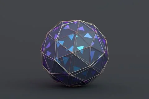 Abstract 3D Rendering of the Polygonal Sphere Stock-Illustration