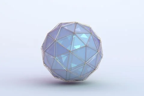 Abstract 3D Rendering of the Polygonal Sphere Illustrazione stock