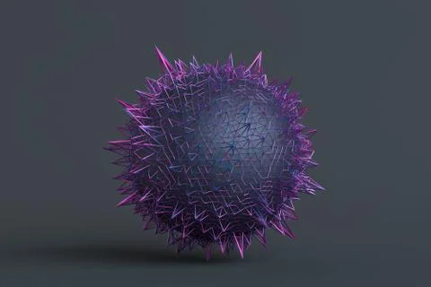Abstract 3D Rendering of Polygonal Sphere Stock Illustration