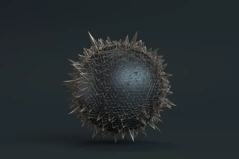 Abstract 3D Rendering of Polygonal Sphere Stock-Illustration