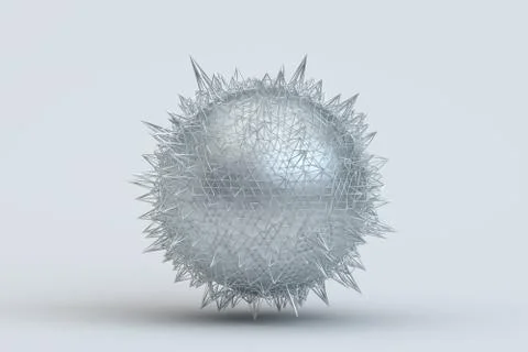 Abstract 3D Rendering of Polygonal Sphere Illustrazione stock