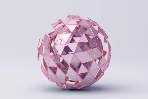 Abstract 3D Rendering of Polygonal Sphere Stock Illustration