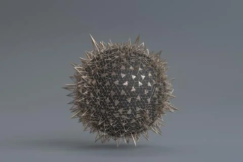 Abstract 3D Rendering of Polygonal Sphere Illustrazione stock