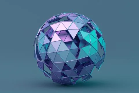 Abstract 3D Rendering of Polygonal Sphere Stock-Illustration