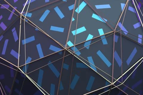 Abstract 3D Rendering of the Polygonal Surface Stock-Illustration