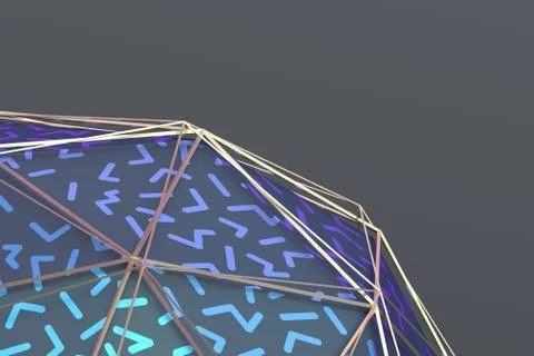 Abstract 3D Rendering of the Polygonal Surface 스톡 일러스트