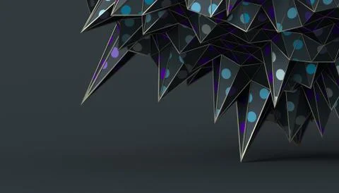 Abstract 3D Rendering of the Polygonal Surface Stock Illustration