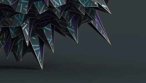 Abstract 3D Rendering of the Polygonal Surface Stock Illustration