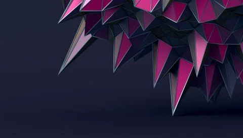 Abstract 3D Rendering of the Polygonal Surface Illustrazione stock