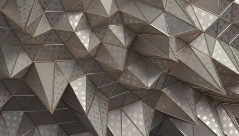 Abstract 3D Rendering of the Polygonal Surface Illustrazione stock