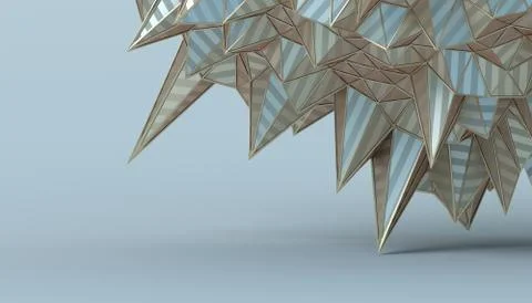 Abstract 3D Rendering of the Polygonal Surface Illustrazione stock