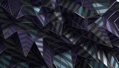 Abstract 3D Rendering of the Polygonal Surface Stock Illustration