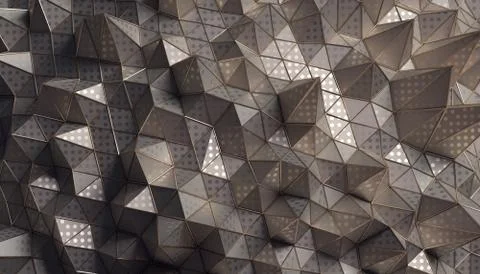 Abstract 3D Rendering of the Polygonal Surface Stock Illustration