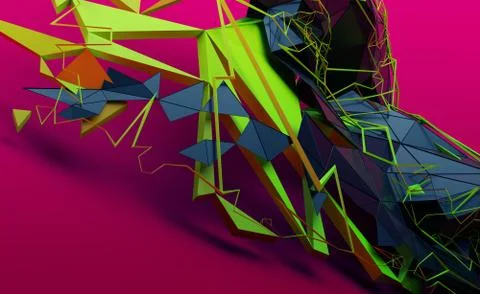 Abstract 3D Rendering of Random Shapes Illustrazione stock