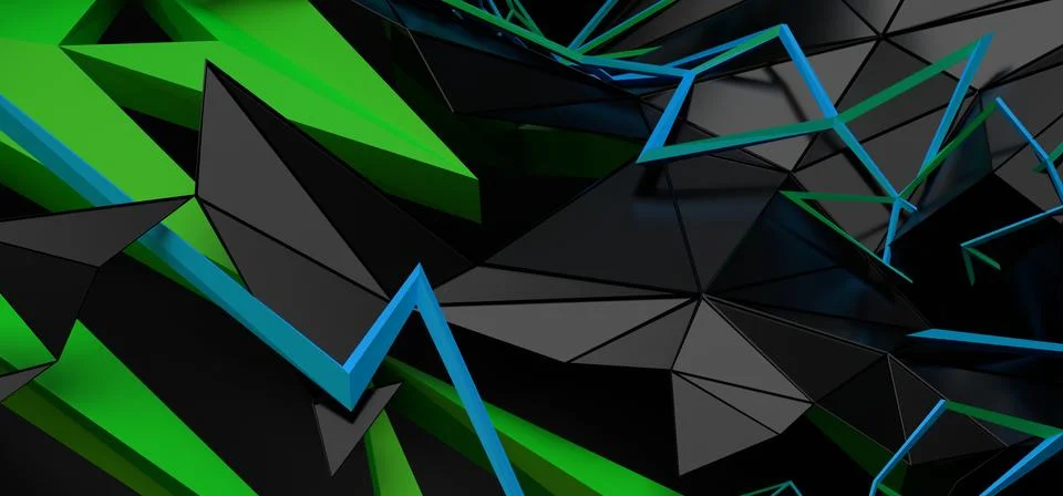 Abstract 3D Rendering of Random Shapes Stock Illustration