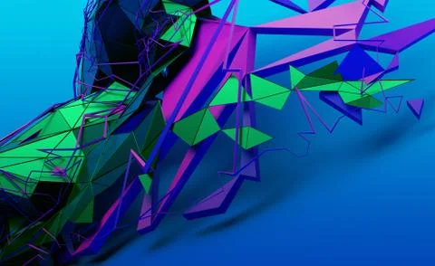 Abstract 3D Rendering of Random Shapes Illustrazione stock