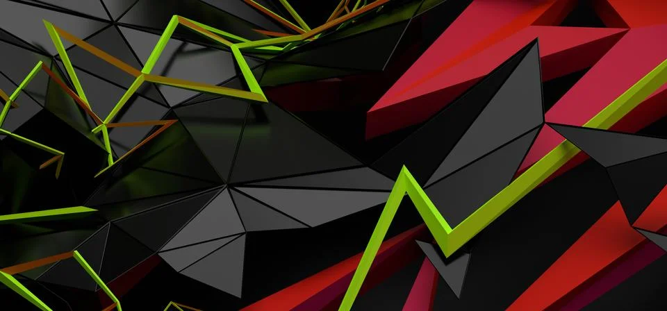 Abstract 3D Rendering of Random Shapes Stock Illustration