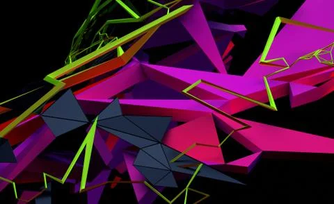 Abstract 3D Rendering of Random Shapes Illustrazione stock