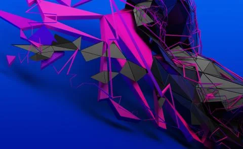 Abstract 3D Rendering of Random Shapes Illustrazione stock