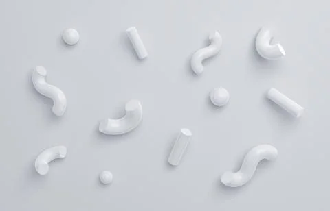 Abstract 3D Rendering of Random Shapes Illustrazione stock