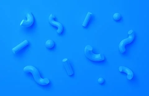 Abstract 3D Rendering of Random Shapes Stock Illustration