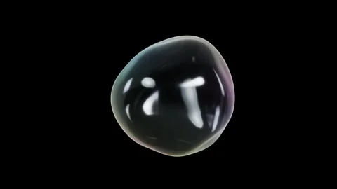 Abstract 3D rendering of realistic iridescent soap bubble floating loop Stock Footage 340241820