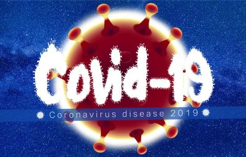 Abstract 3d rendering red graphic illustration of covid 19 Stock Illustration