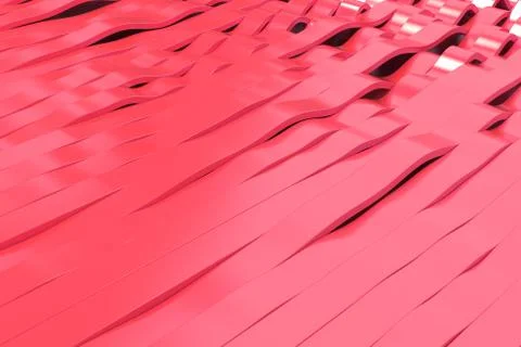 Abstract 3D rendering of red sine waves Stock Illustration